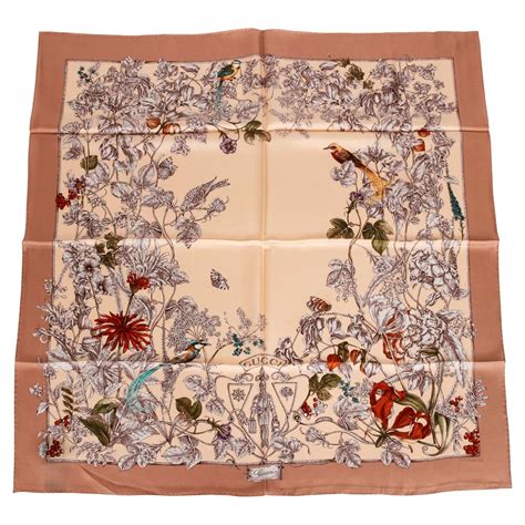 gucci bird scarf|Gucci Birds Of Paradise Silk Scarf .